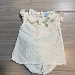 MAC ILUSION White Baby Bloomers with Green Dots